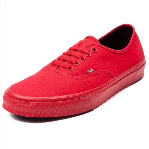 all red vans slip on